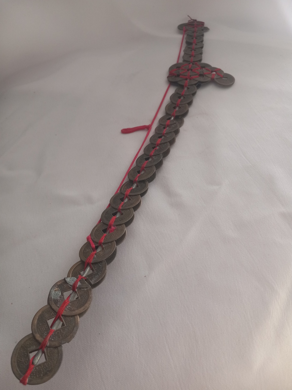 Coins Vintage Sword Coin-Linked Red Thread Chinese Sword